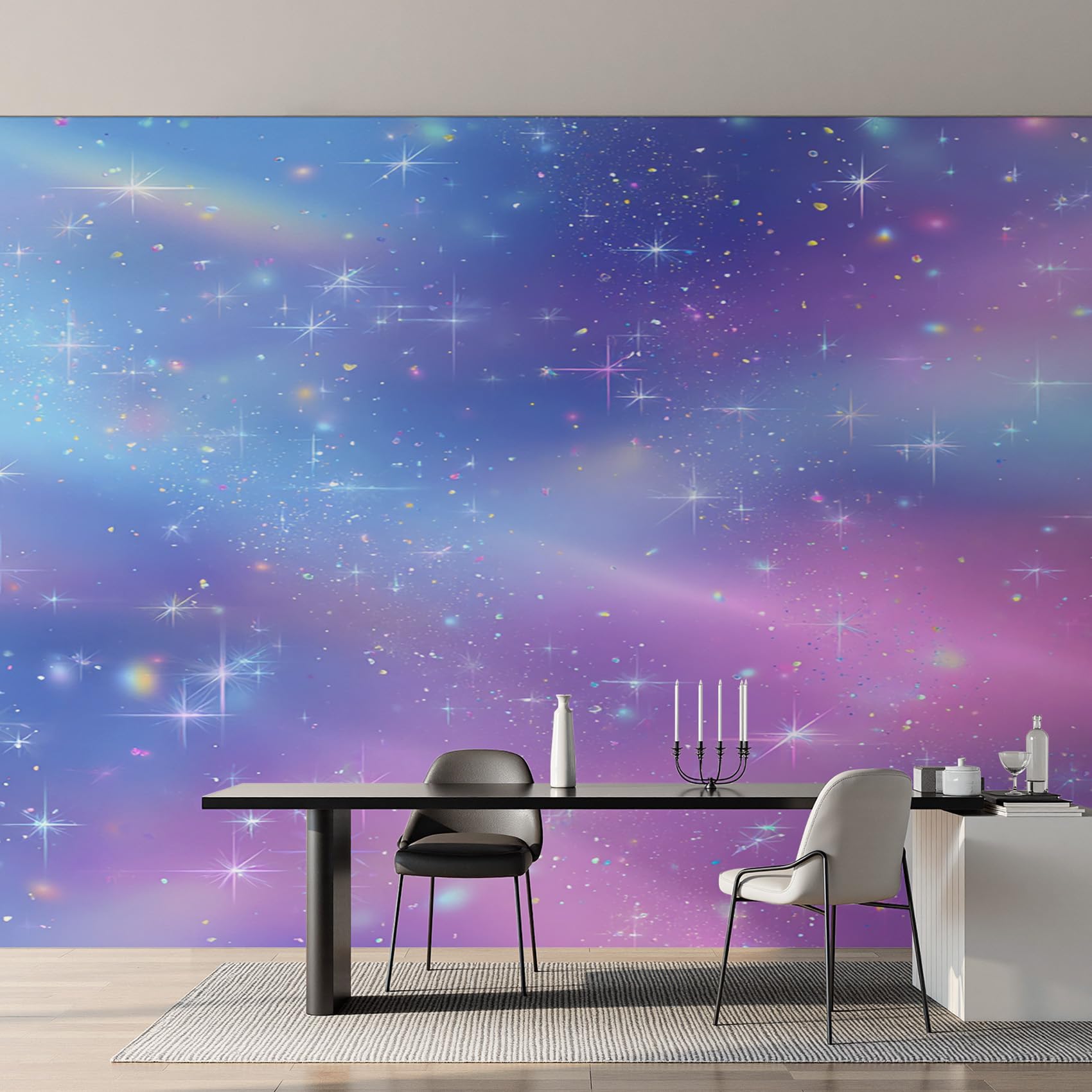 Papier peint ciel étoilé pour chambre d'enfant et salon moderne 152x104