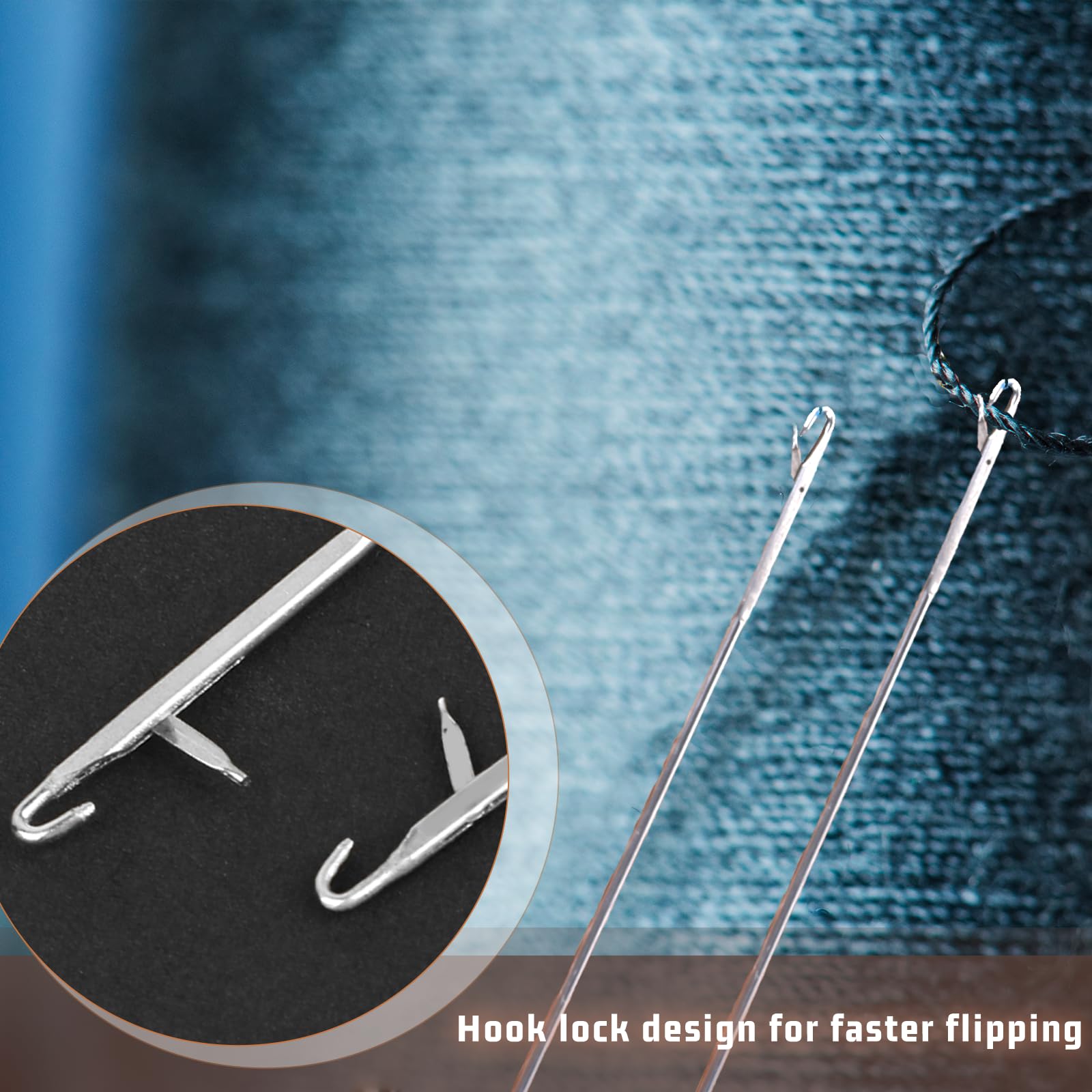 Loop Turner Sewing Tool, 4 Pieces Loop Turner Tool for Silicone Beads, Sewing Loop Turner Hook, Needle Hook, Crochet Sewing Supplies, Drawstring Threader Tool for Fabric Tube Strips DIY (10.4" & 7") - Image 3