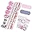 MAYPLUSS Wrapping Paper Set - Mini Roll with Bow & Ribbon & Gift Tags & Stickers - 17 inch X 120 inch Per roll - Pink Design (42.3 sq.ft.TTL)