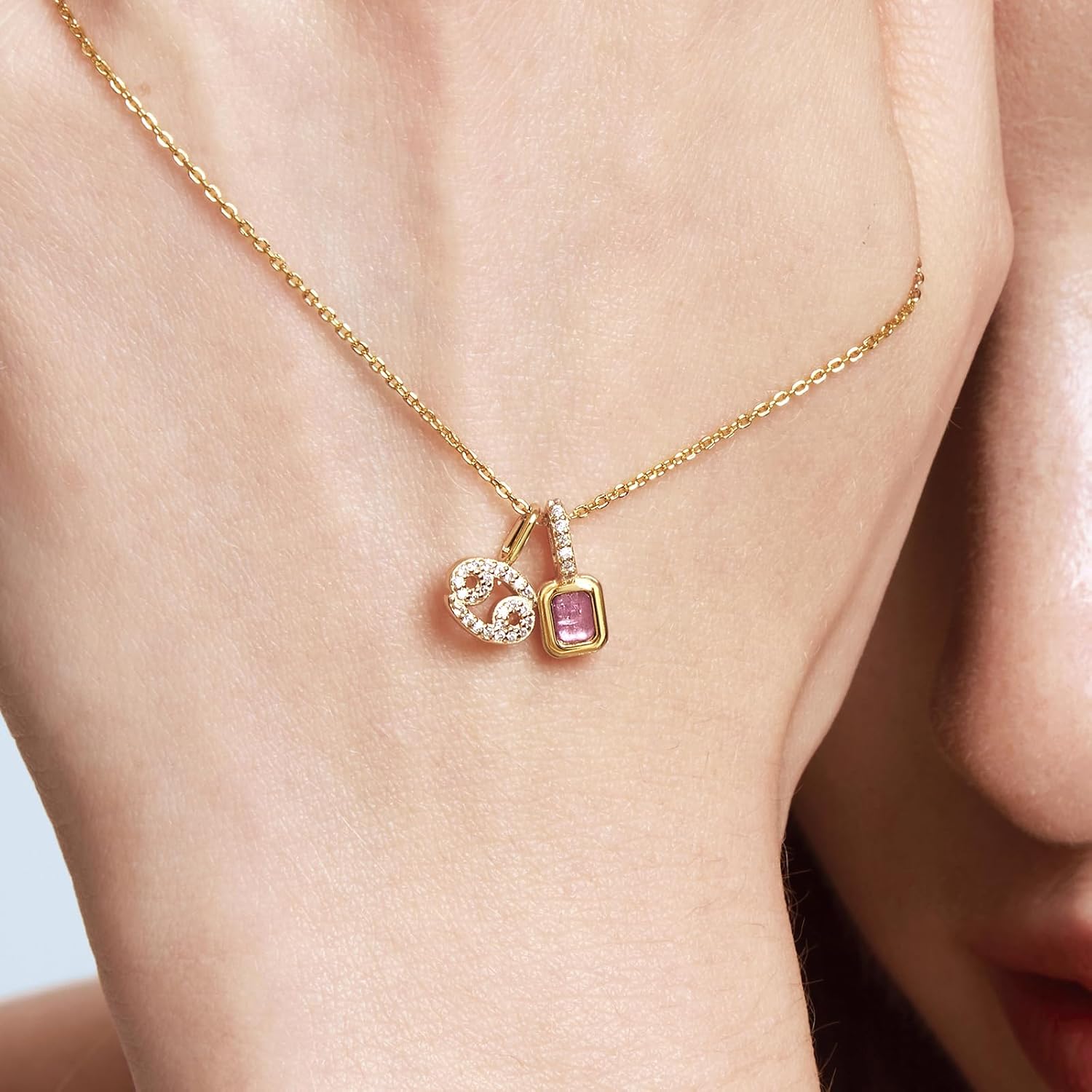 Natural Gemstone Brithstone Zodiac Necklaces for Women,S925 Sterling Silver Necklace,14K Gold Plated,Anniversary, Valentine's Day,Birthday Gifts for Wife, Girlfriend,Mom,Mother,Charm Fashion Necklace,Jewelry - Image 6