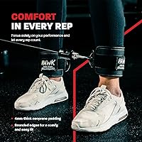 Vista 3 de Hawk Sports Correas de tobillo para máquinas de cable para entrenamientos mejorados de glúteos, piernas y otros entrenamientos de la parte inferior