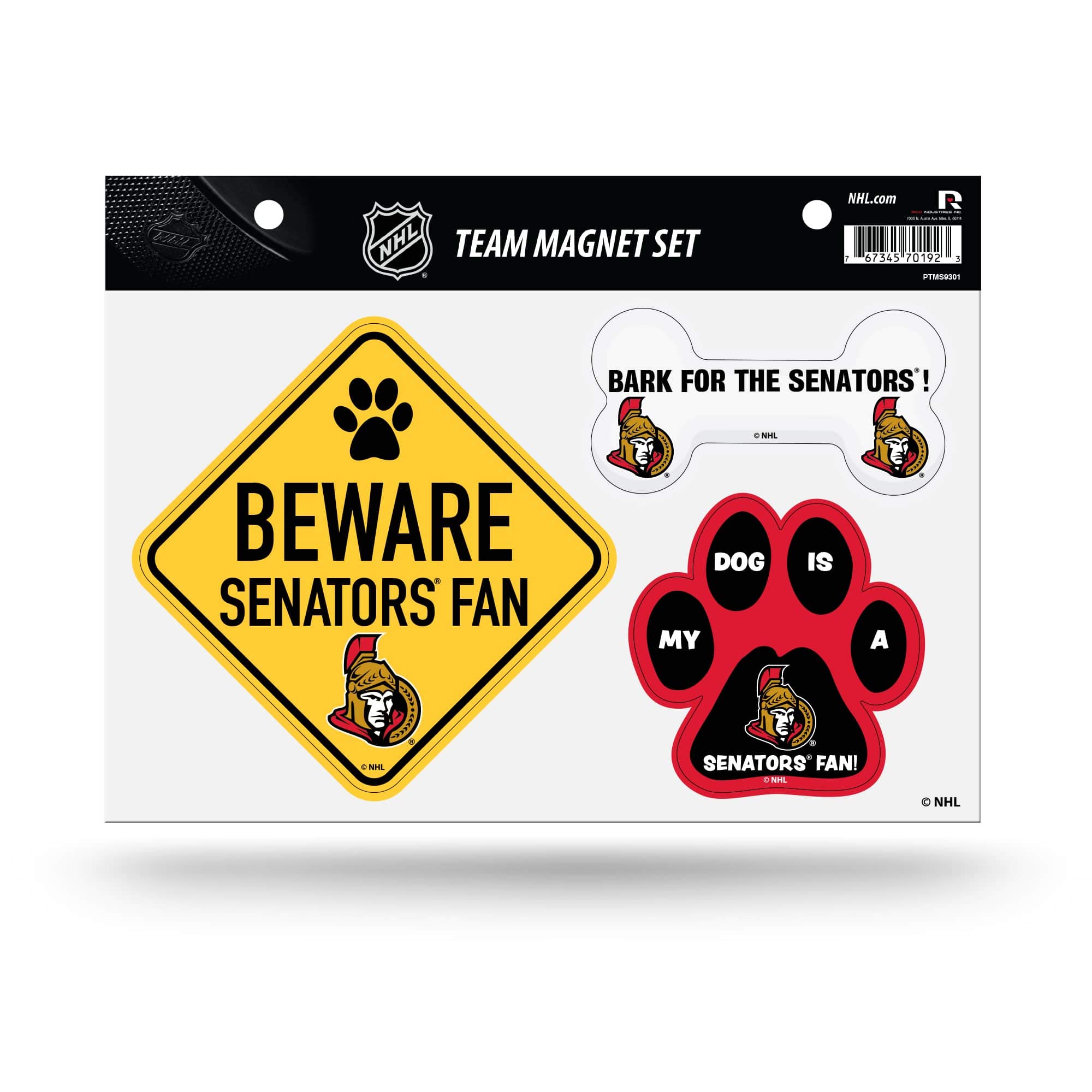 Rico NHL Senators Pet Themed Team Magnet Sheet