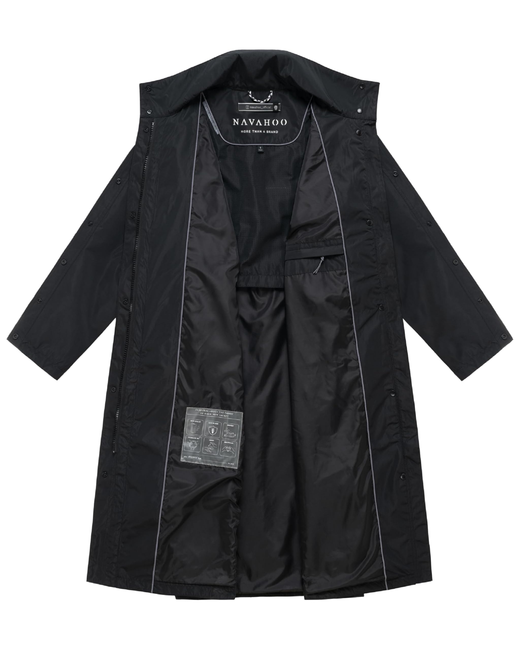 Navahoo Damska parka oversize, długa kurtka przejściowa z podwijanymi rękawami, Zenblüte 14 XS-3XL