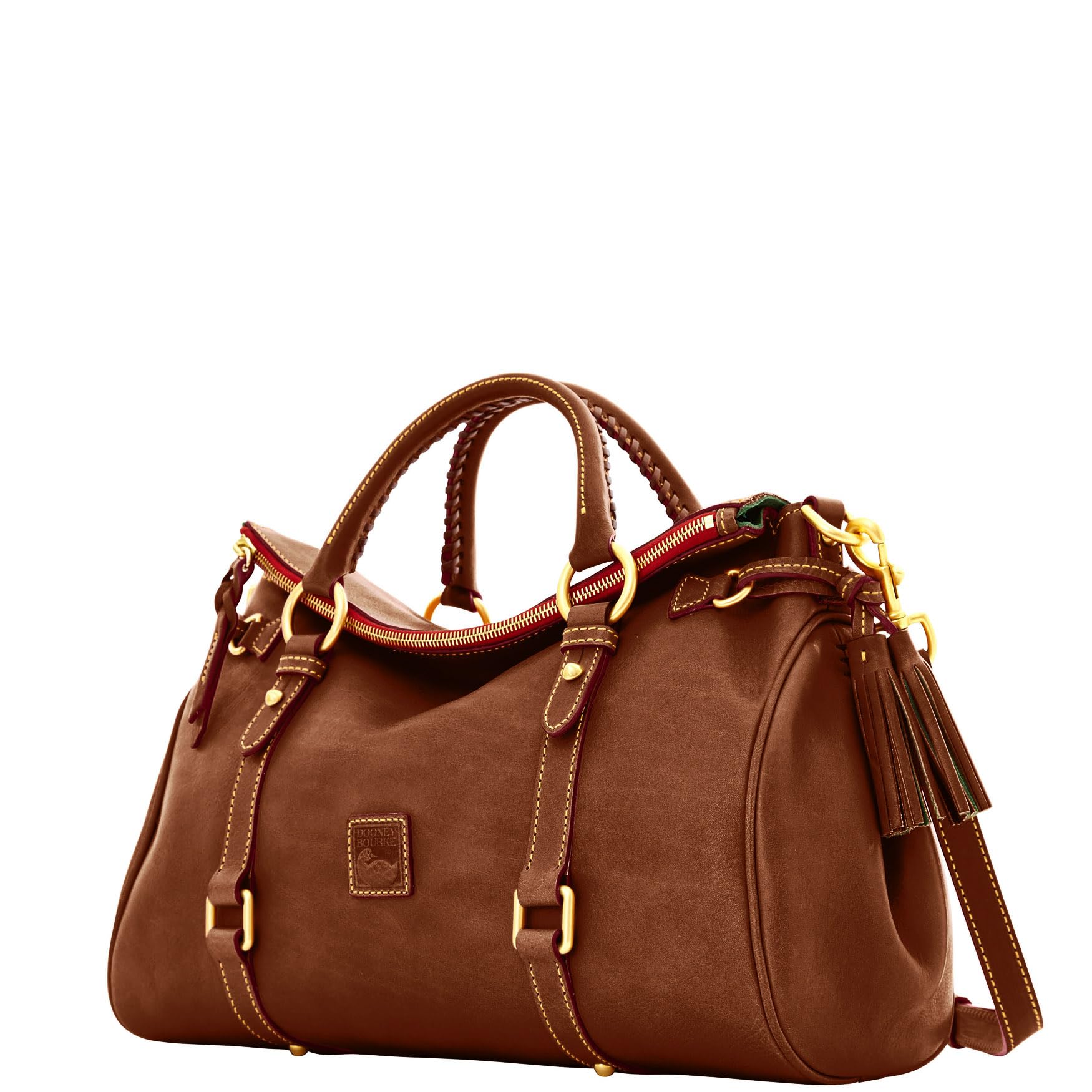 Dooney & Bourke Satchel Bags for Women, Large Florentine Handbag with Optional Crossbody Bag Strap: Chestnut