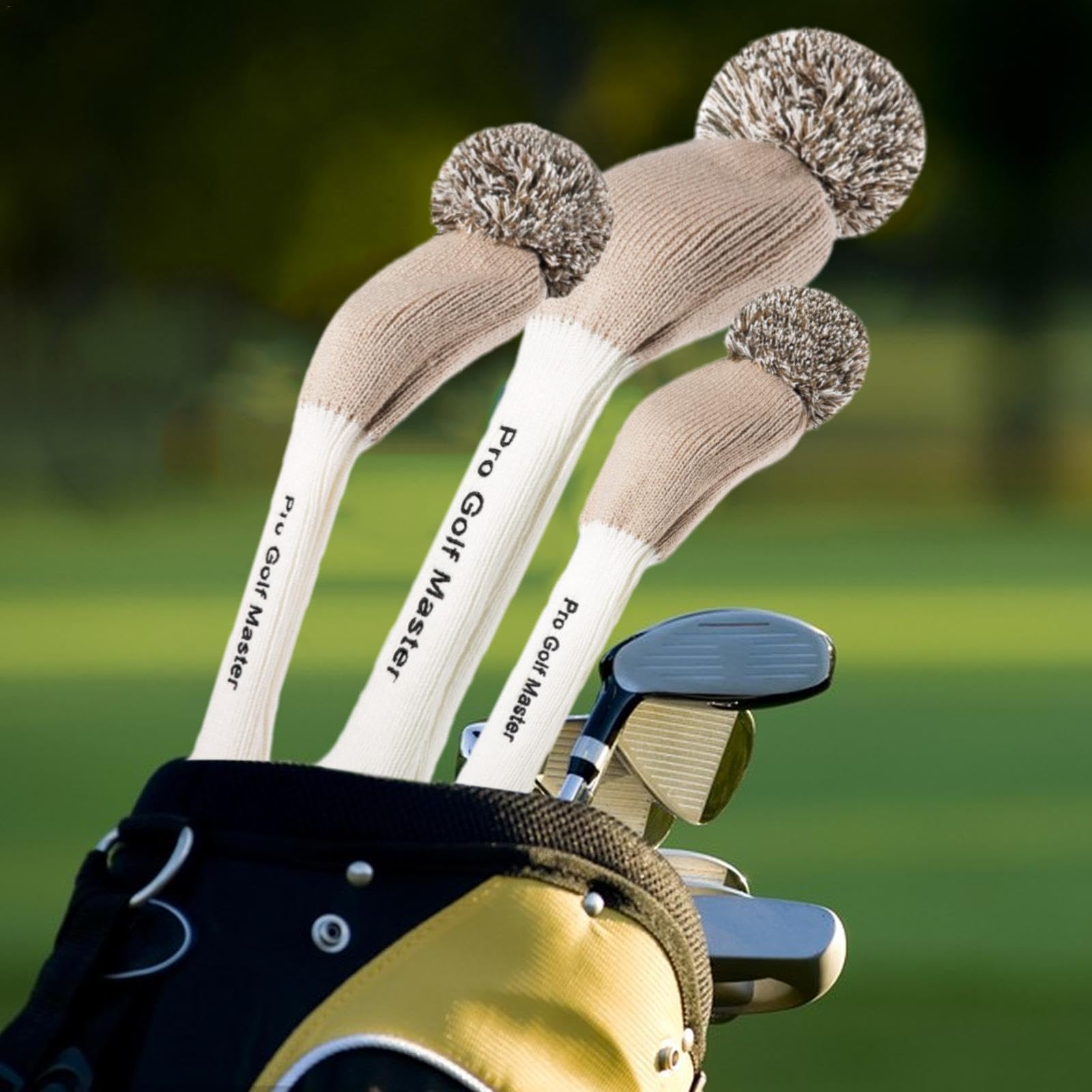 Copricapo da golf - Copricapo per mazze da golf lavorato a maglia, Copricapo ibrido per golf | Copricapo in maglia leggera da 3 pezzi Copertura protettiva morbida per collo lungo, copertura ib