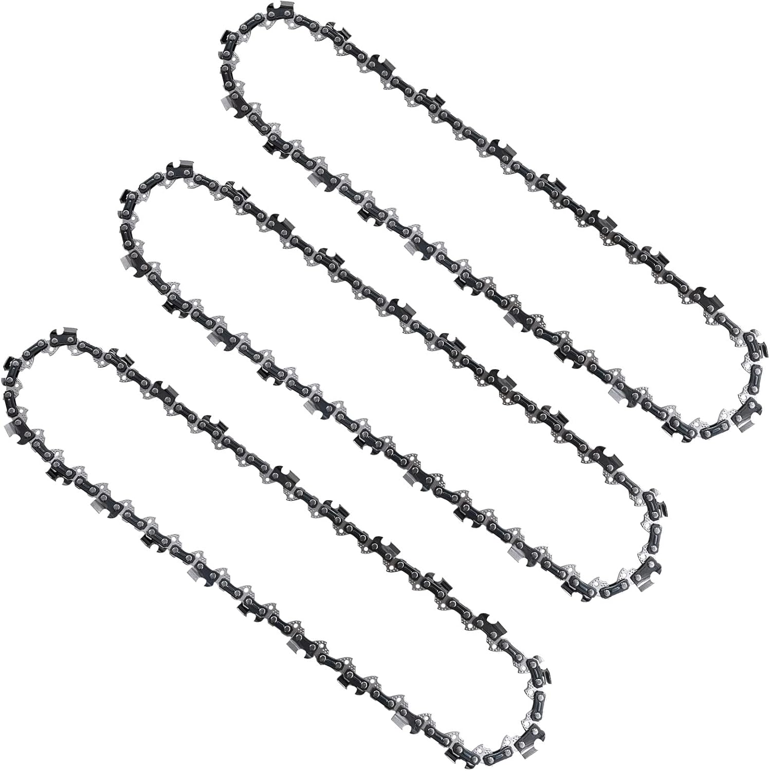 3PC 12 Inch Chainsaw Chain for Greenworks 40V 20262 20292 Chainsaw, 12" Replacement Chain for Sun Joe SWJ698E 9A Chain Saw - 3/8" - .050" - 45 DL