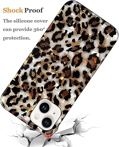 Miniatura 8 de J.west Funda compatible con iPhone 14 Plus, funda protectora de silicona suave con estampado de guepardo translúcido y transparente para niñas y