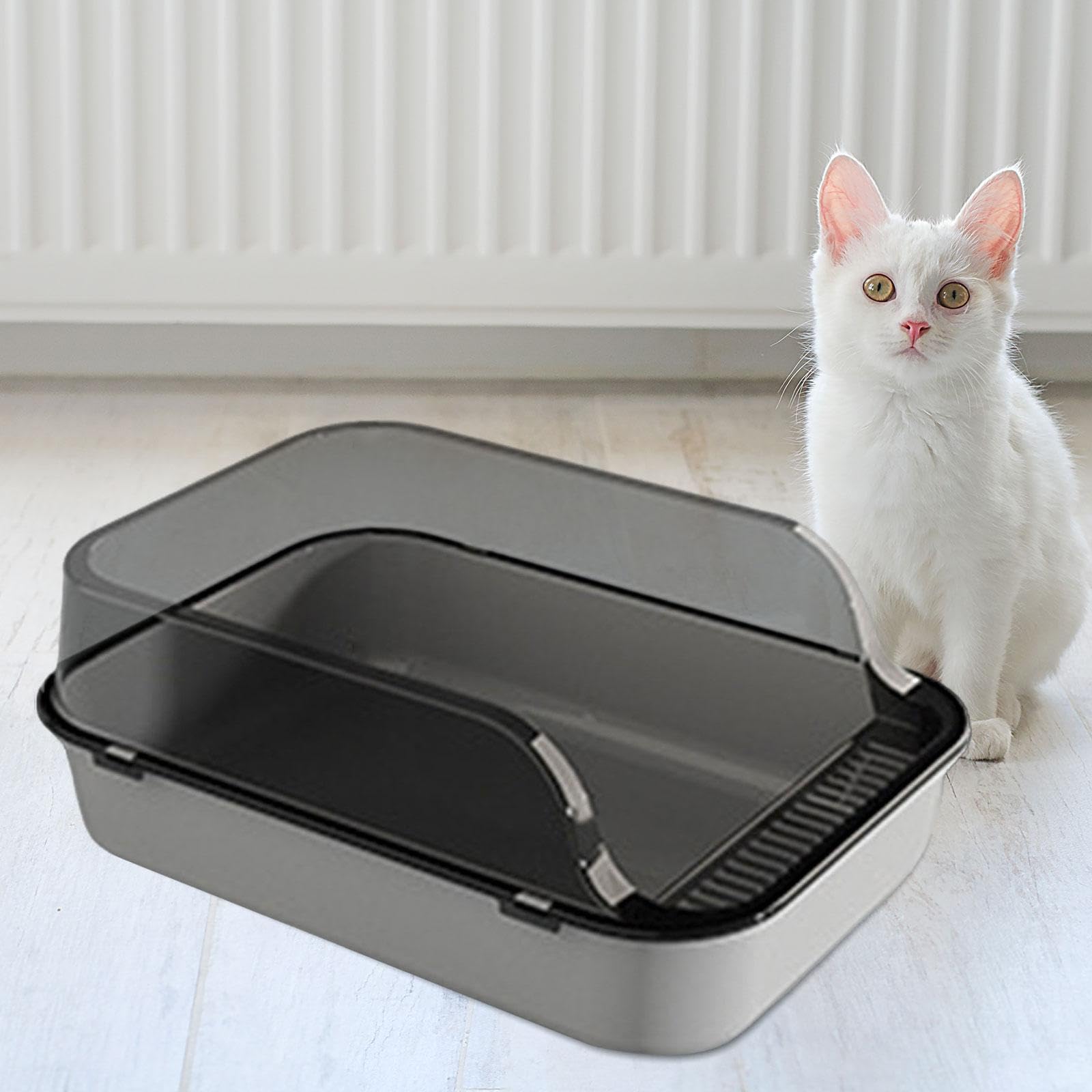 Colcolo Katzentoilette - Erhöhter Großer Reise-Katzen-Sandkasten, Kätzchen-Töpfchen-Toilette, Haustiertoilette für Kleine, Grau