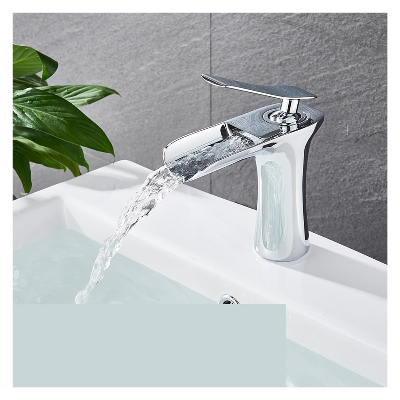 Robinet de bassin cascade chrome mitigeur eau chaude et froide pour lavabo salle de bain