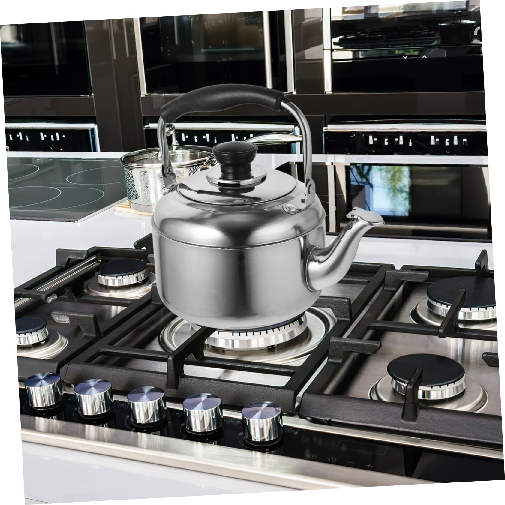 Cabilock Waterketel, roestvrij staal, fluitketel met zeef, inductie, theepot, pijpketel, waterkoker, theekoker voor keuken, camping, gasfornuis, kookplaten, 3 liter