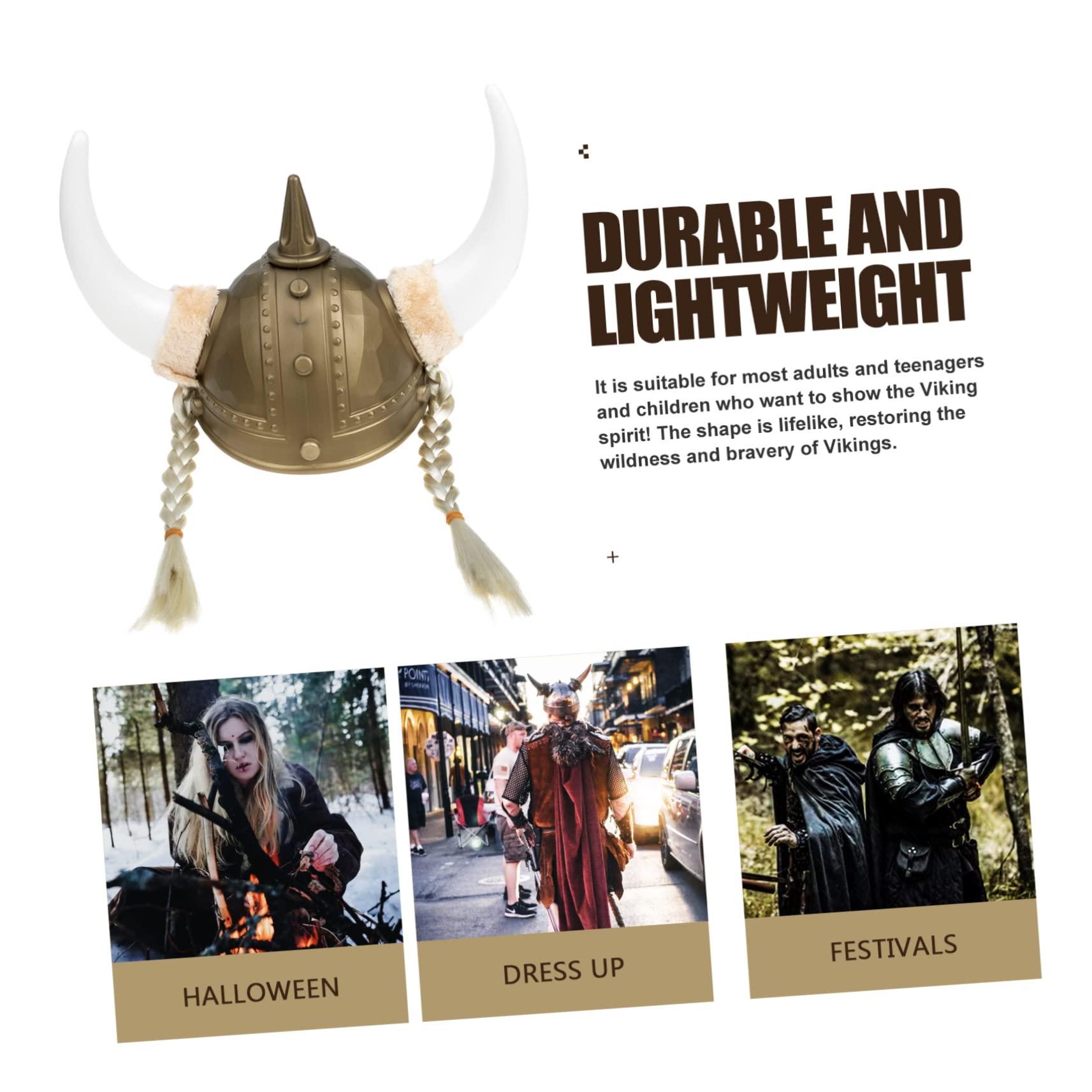 LIFKOME Cappello da Costume da Vichingo Corna di Bue in Plastica Oro per Performance di Danza e Travestimenti Cosplay Effetto Decorativo e Misterioso