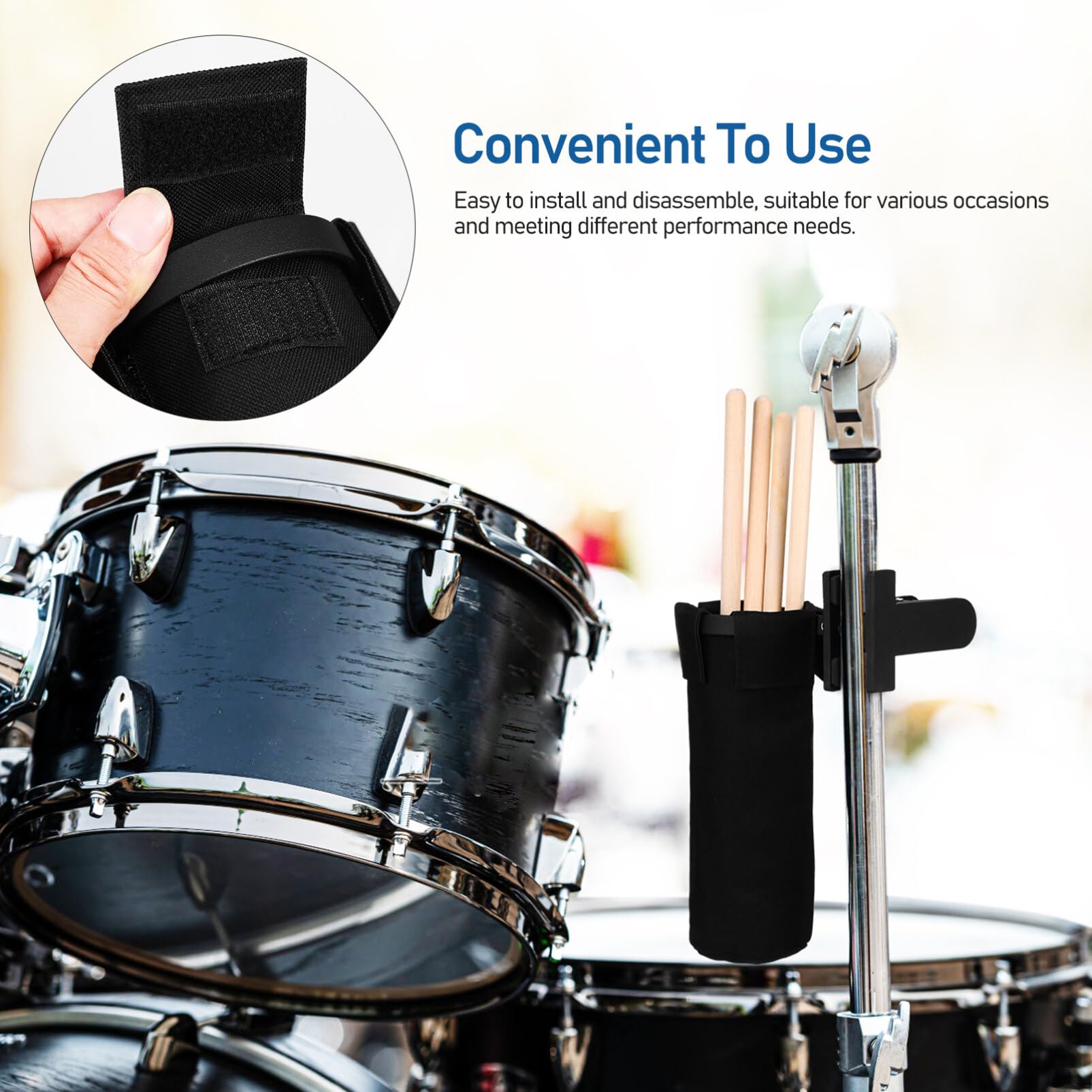 Vaguelly 1 Set Drum Sticks Bag Drumstick Holder Clip On Holder Drum Sticks with Box Grabber Drumsticks