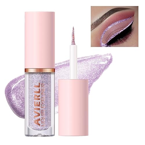 MIESCHER Sombra de ojos con purpurina líquida morada, sombra de ojos líquida brillante, color de alto impacto, aspecto de ojos multidimensional,