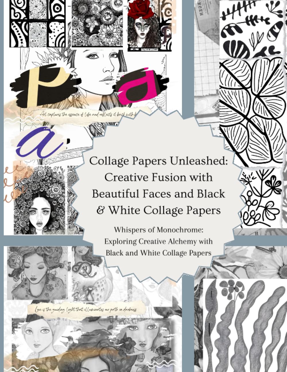 Collage Papers Unleashed: Creative Fusion with Beautiful Faces and Black & White Collage Papers | © Miranda Stargazer: Whispers of Monochrome: ... Paper for Mixed Media artists | | Copy