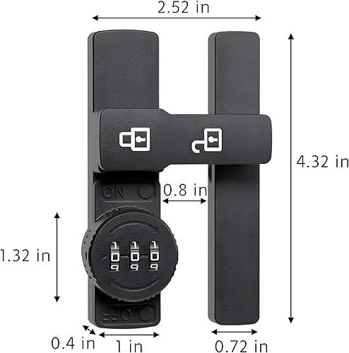 Miniatura 4 de Cerradura de puerta de granero - Cerradura de conexión de 3 dígitos para puerta de granero de 180 grados - Cerradura de puerta de seguridad para el
