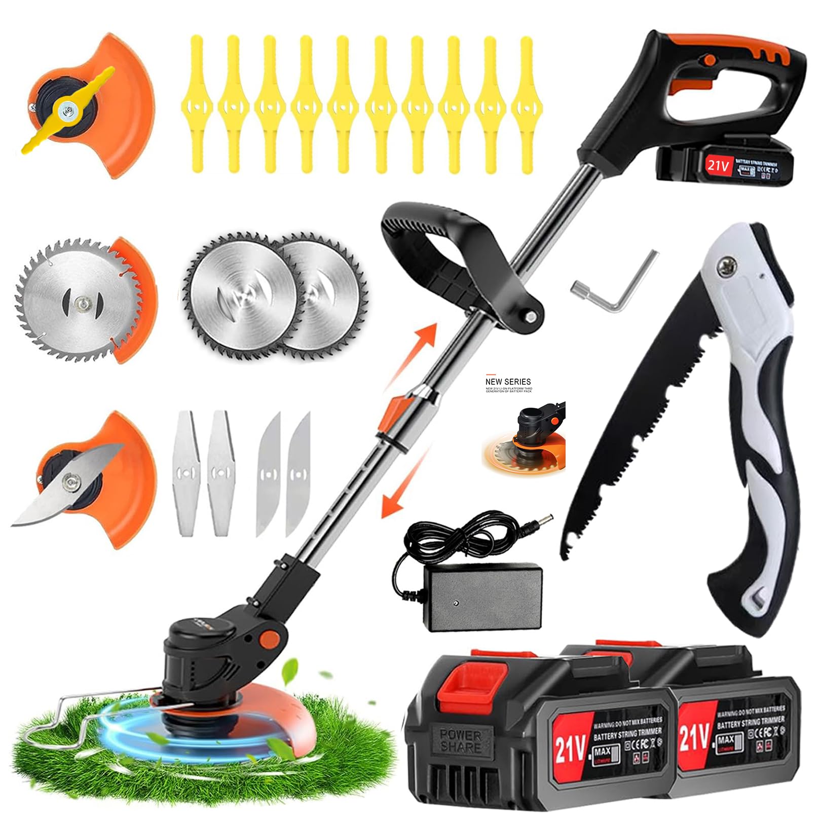 21V Debroussailleuse Electrique Sans Fil, Débroussailleuse à