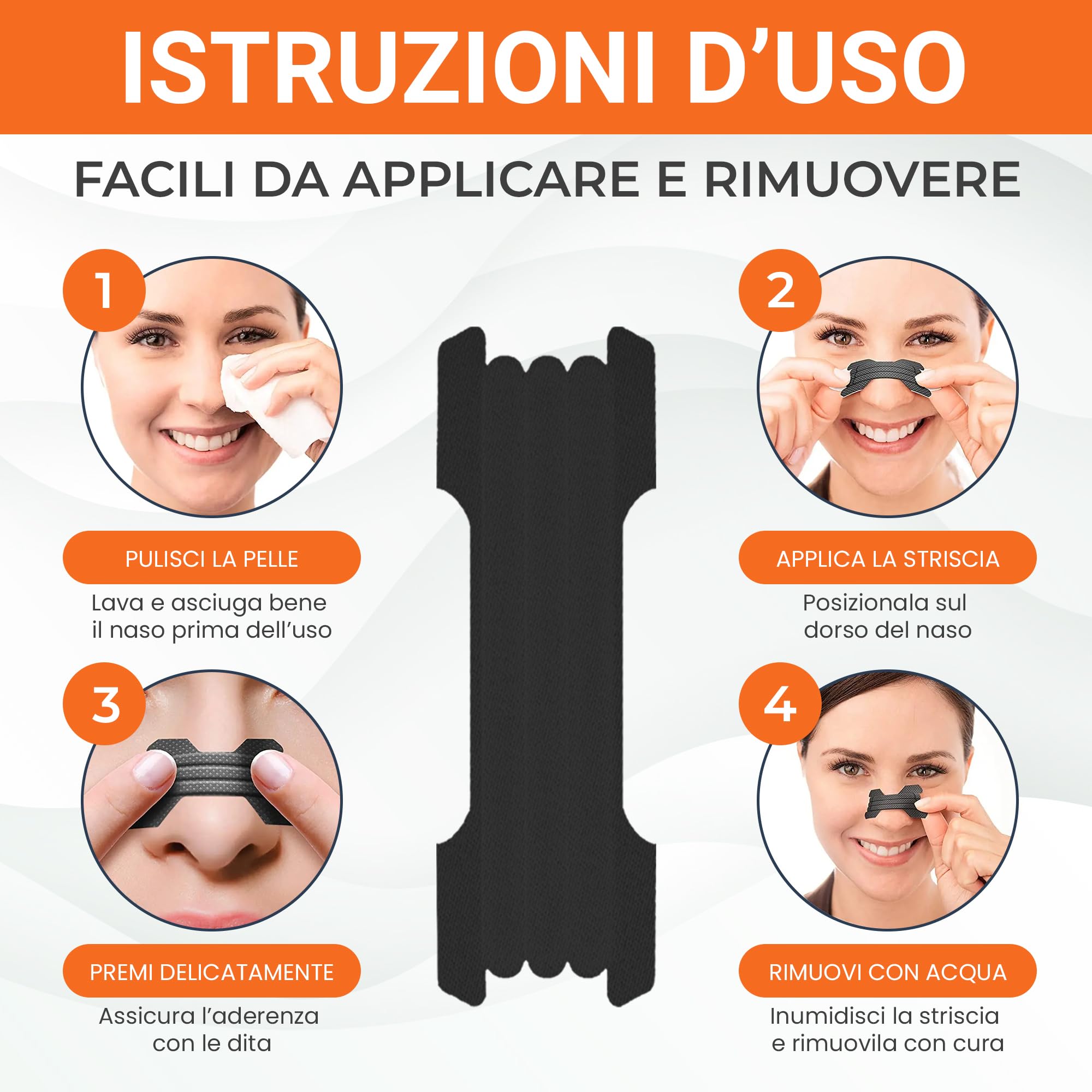 Set da 30 Cerotti Nasali per Sport Neri - Migliora la Respirazione e le Prestazioni - Nasal Strips Sport Extra Forte per Corsa, Ciclismo, Fitness e Tennis (60 x 22 mm)