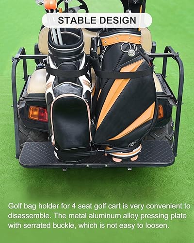 Miniatura 5 de SCITOO Accesorio universal para bolsa de golf Soporte para bolsa de golfEstante de barra para asiento trasero de carrito de golf, apto para EZGO TXT