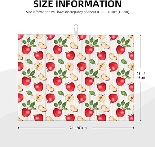 Vista 186 de Tapete de secado de platos de limón de 18 x 24 pulgadas para encimera de cocina, almohadilla absorbente de microfibra para escurrir platos, tapetes