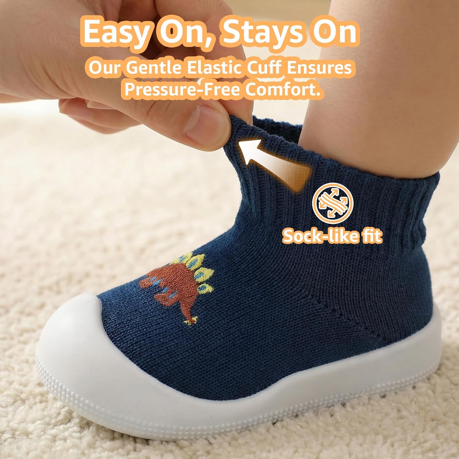 Wide Toe Box Baby Sock Shoes Soft Sole Infant First Walking Shoe Non-Slip Slippers ... - Image 9