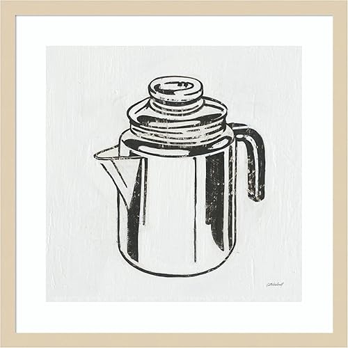 Miniatura 11 de Amanti Art Lienzo decorativo para pared enmarcado de 24 x 24 pulgadas, cafetera retro (cocina) por Kathrine Lovell, arte de pared de cocina, Búho