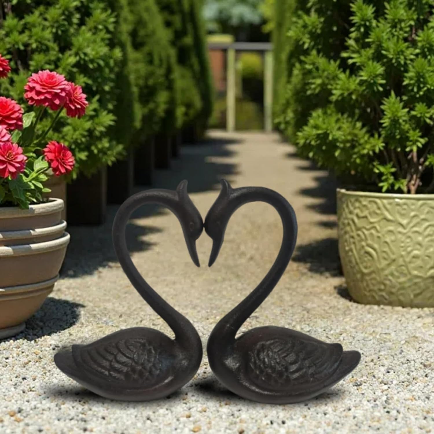 Cast Iron Swan Decor, Handmade Black Swan Sculptures, Animal Figurine Home Decor Aesthetic for Coffee Table, Book Shelf, Yard Patio Lawn Deck Ornament - Image 8