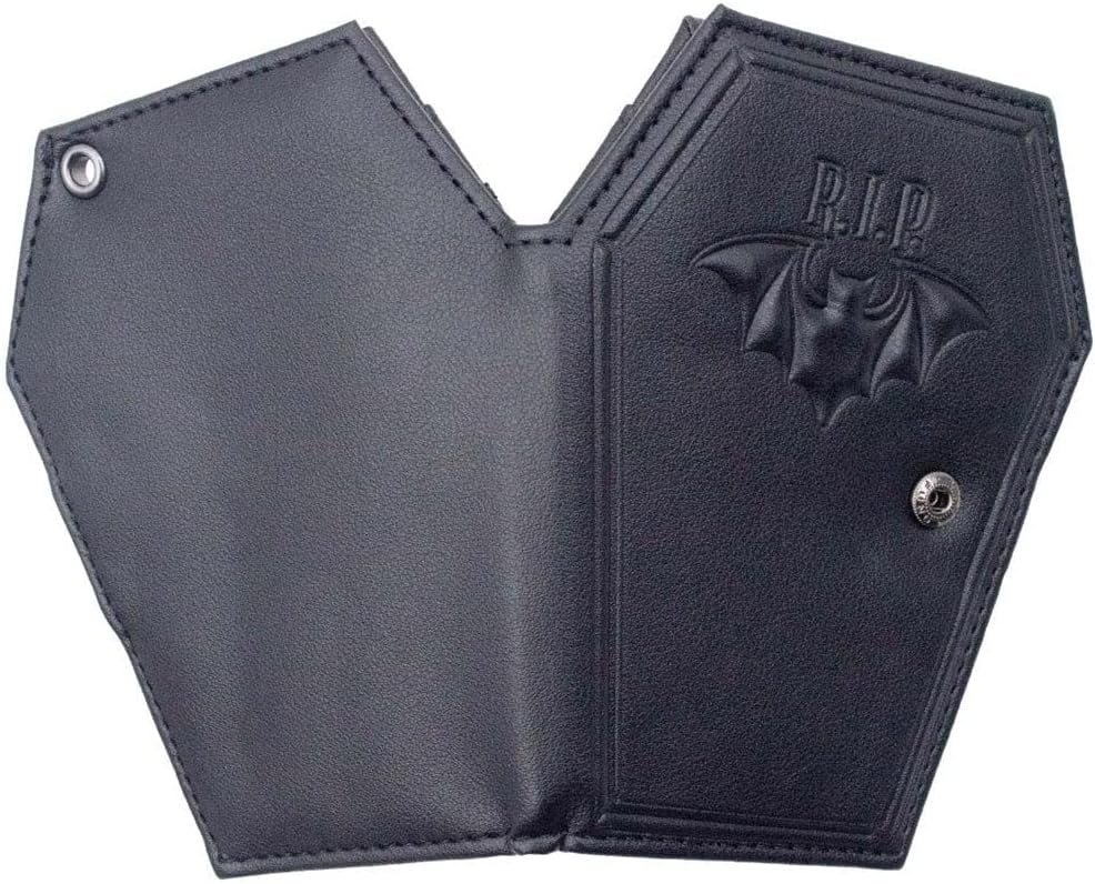 kreepsville 666 Gothic Embossed RIP Bat Spooky Coffin Wallet - Image 3
