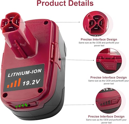 Miniatura 5 de ARyee Reemplazo de 6.0Ah 19.2 voltios para Craftsman DieHard C3 XCP 130279005 11375 1323903 130211004 11045 315.113753 315.115410 315.11488 5 315