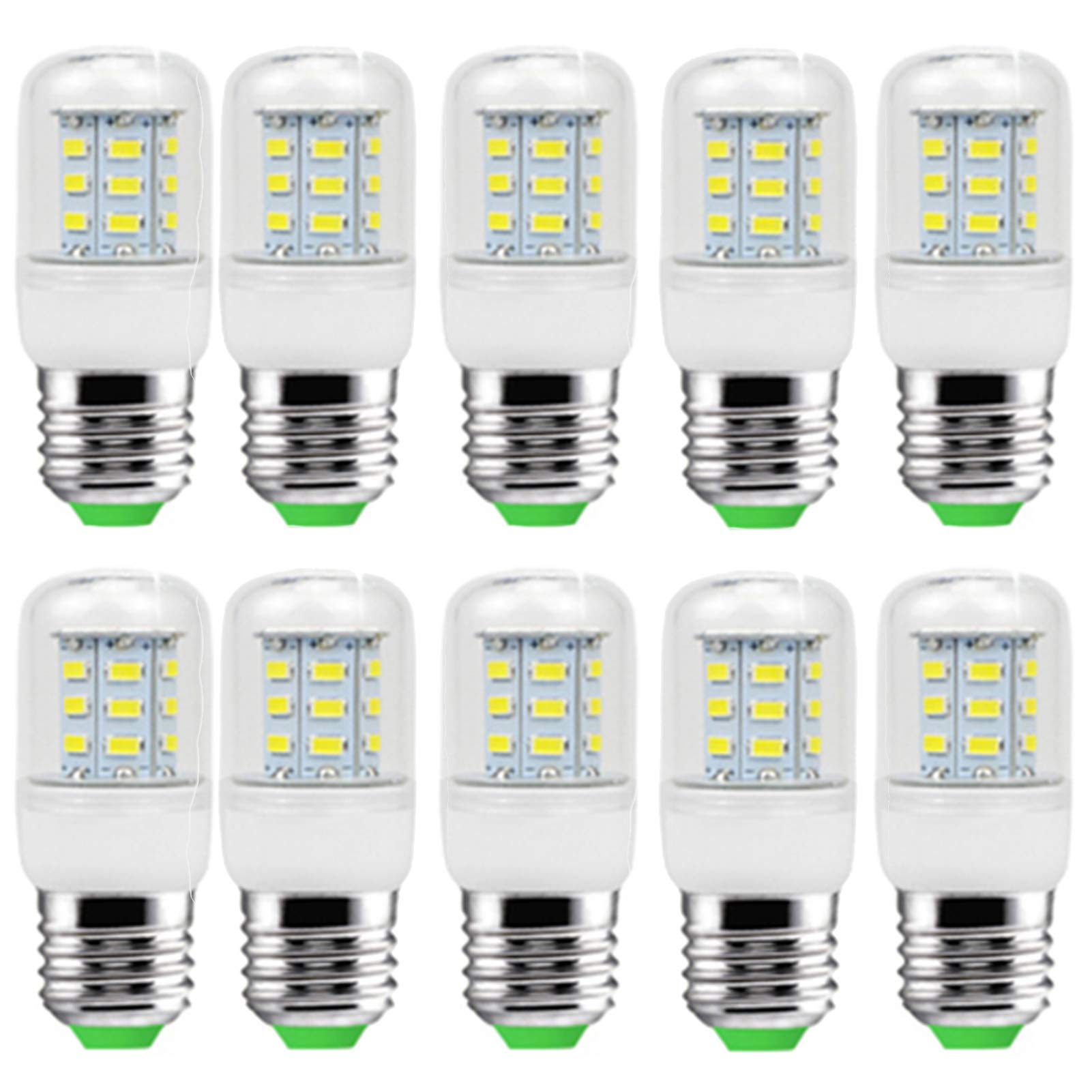 5W no regulable 500 lúmenes iluminación del hogar lámpara inferior vela luz maíz 360°; Ángulo haz, 10 piezas, frío