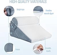 Vista 6 de 3Pcs Orthopedic Bed Wedge Pillow for Sleeping, Adjustable 9&12 Inch Memory Foam Wedge Pillow Post Surgery or Back, Neck and Knee Support, Triangle