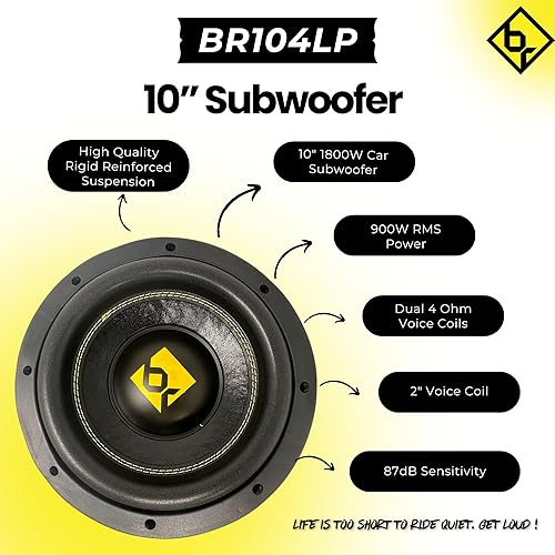 Miniatura 10 de Bass Rockers Subwoofer dual de coche de 4 ohmios de 12" y 2000 W - BR124LP