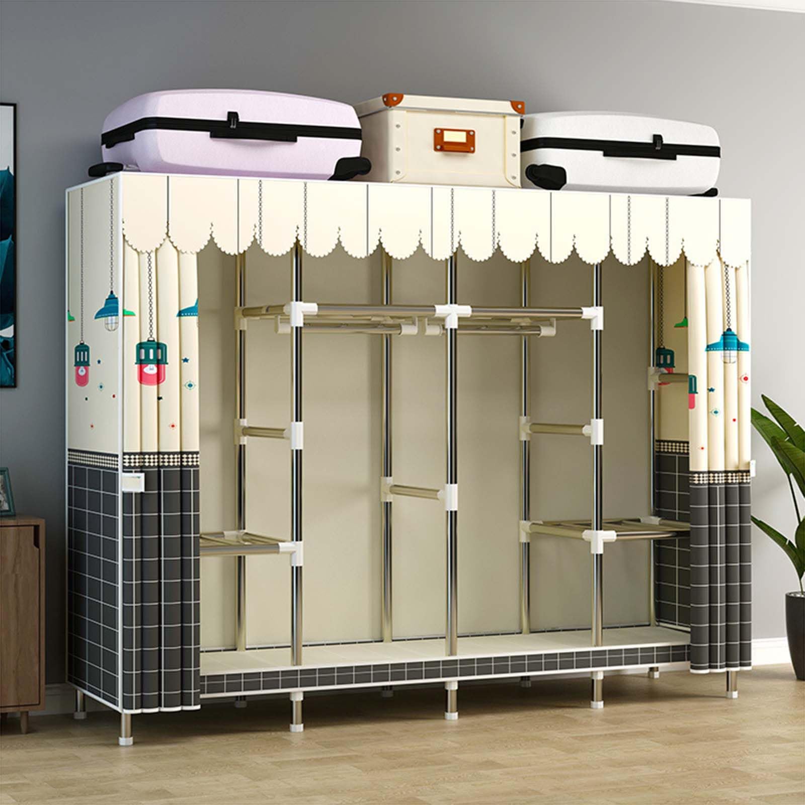 Armoire portable en tissu avec grand espace pour chambre