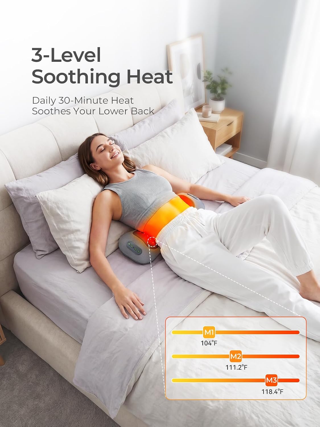 FliKEZE Electric Lumbar Support Pillow, Wireless Back Pillow with Vibration