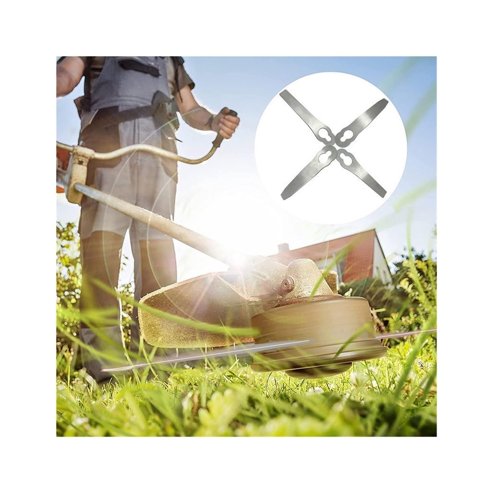 Genérico Cuchillas de Repuesto for desbrozadora de Acero Inoxidable de 3.346 x 0.787 in, compatibles con Stihl, FSA 45 FSA 57, Cuchilla for cortacésped de jardín(Model A:6pcs)
