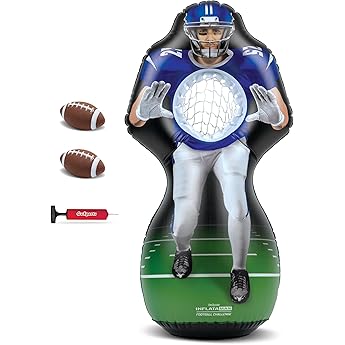 65” Inflatable Football Target Net Toss Game - Double-Sided Throwing Practice Fo