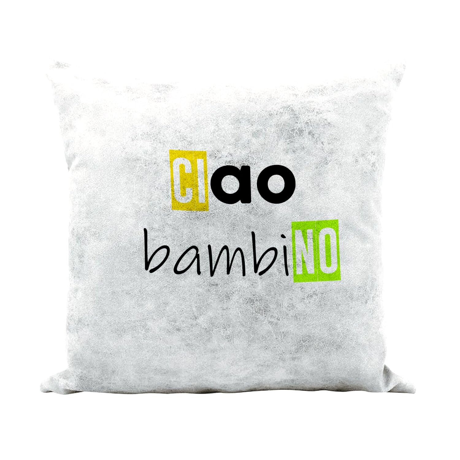 Coussin similicuir blanc 40x40 cm Ciao Bambino avec housse