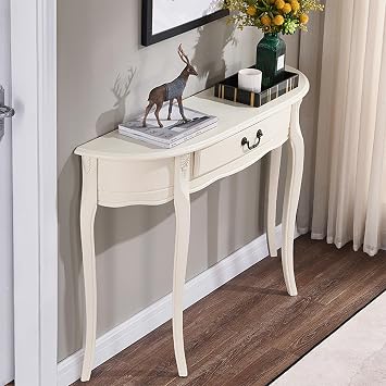 Console Table,Narrow Wood Accent Tables,Decorative Hallway Table,Wooden Narrow Sofa Table Behind Couch for Living Room, Hallway, EntranceWhite,120cm/47.2in