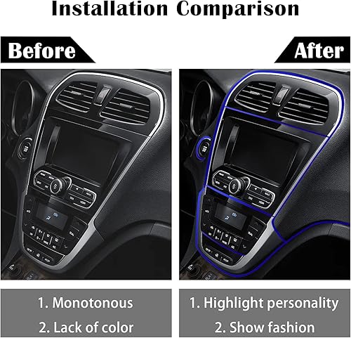 Miniatura 4 de Tiras decorativas para interior de automóvil, 16.4 pies de electrochapado universal para puertas y tablero, accesorios flexibles para el interior