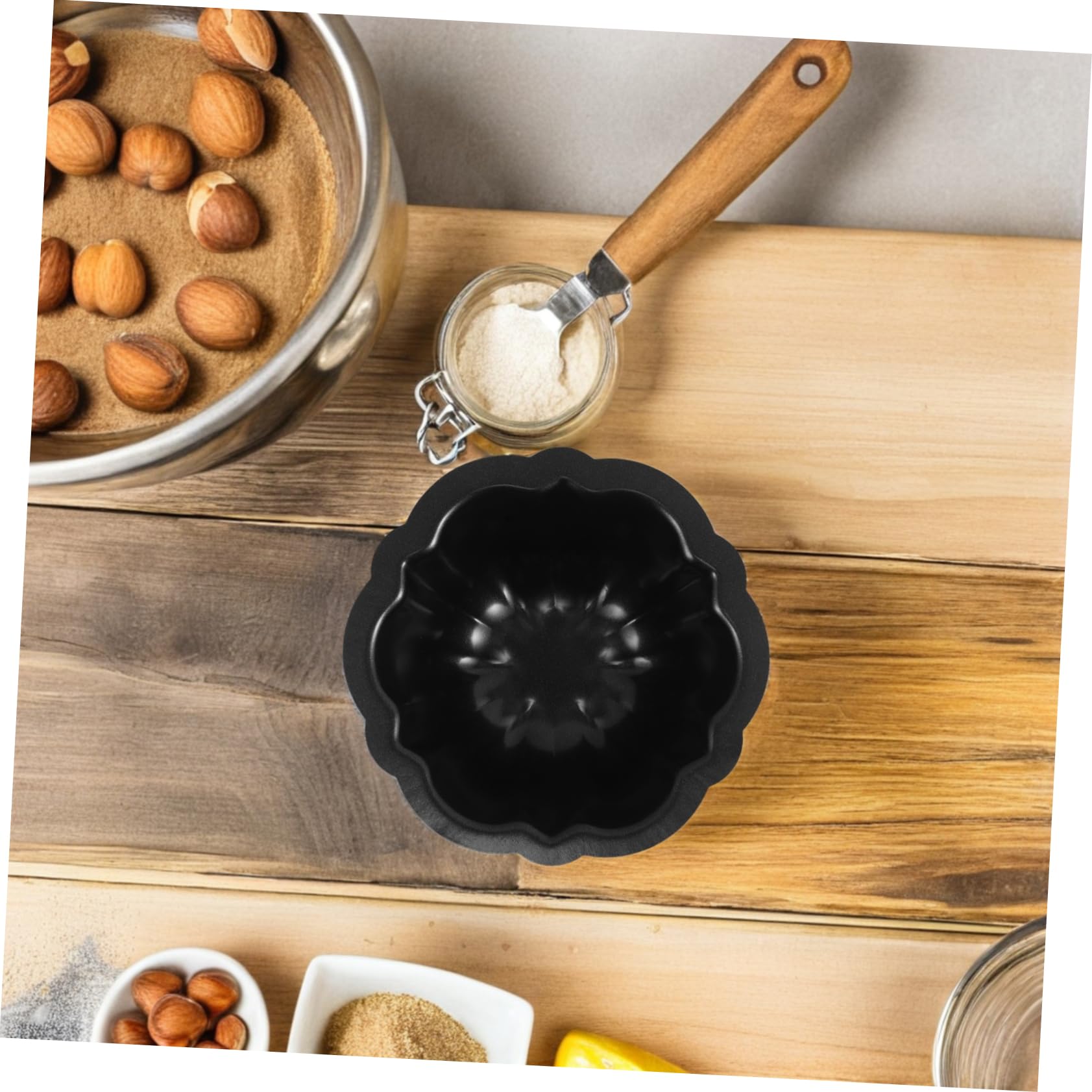 Moule à Gâteaux Mini 10 Pièces en Acier au Carbone, Noir, Antiadhésif