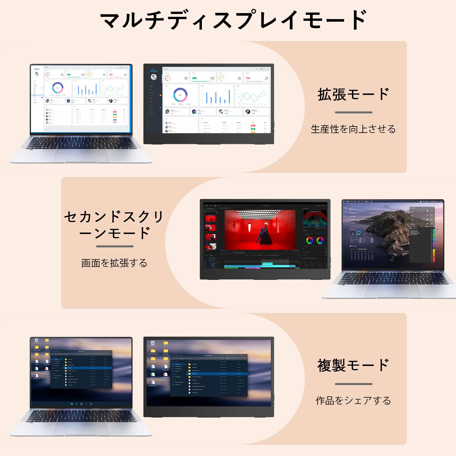 Amazon.co.jp: モバイルモニター 15.6 インチ タッチパネル フル HD