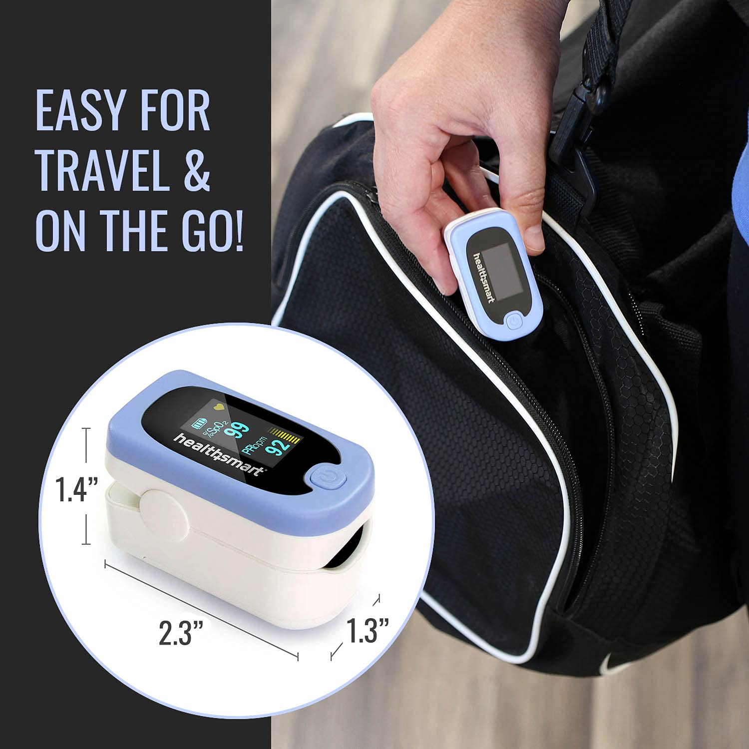HealthSmart Pulse Oximeter for Fingertip That Displays Blood Oxygen Saturation Content, Deluxe : Industrial & Scientific