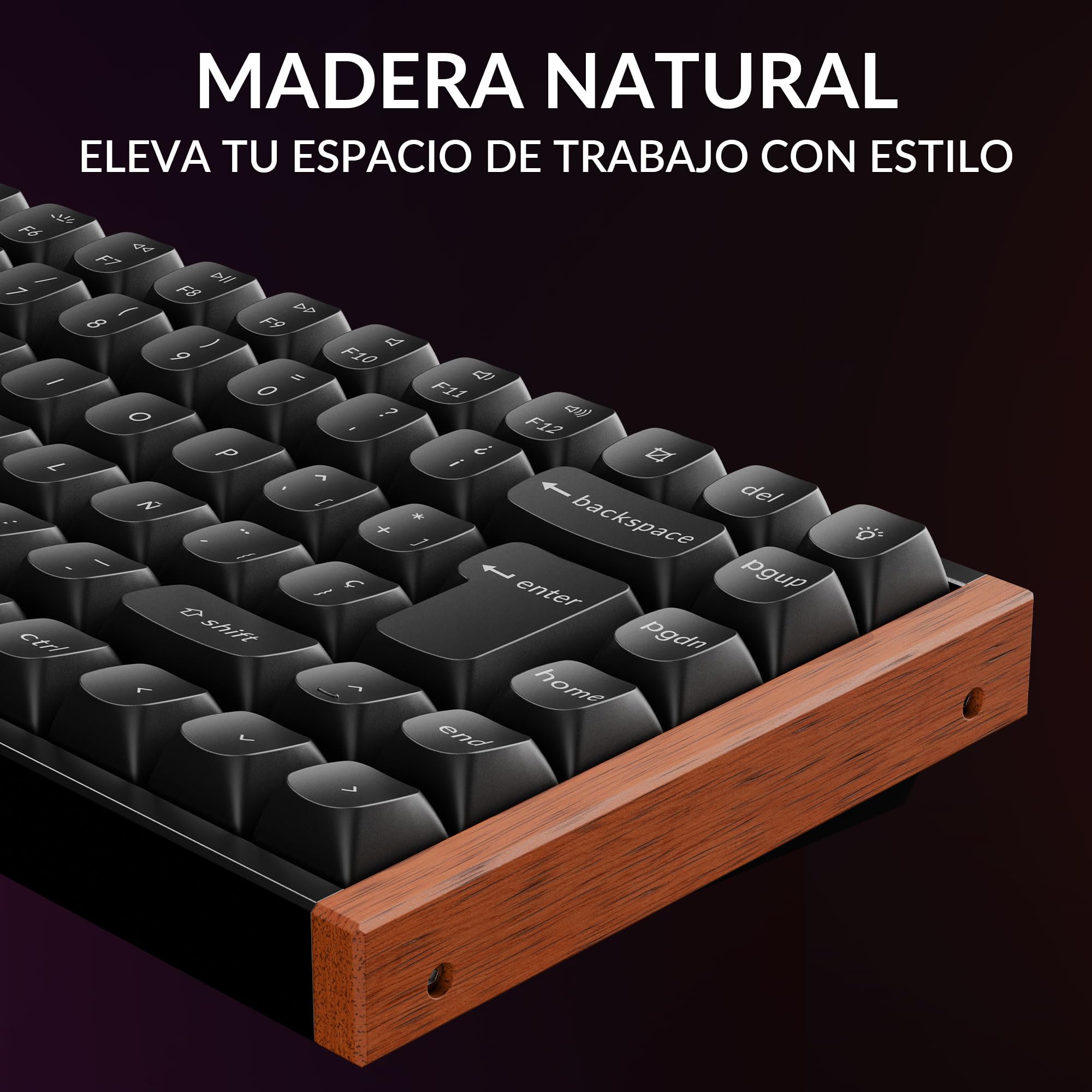 Keychron K2 HE Teclado Inalámbrico, Diseño 75% ES-ISO, 2,4 GHz y Bluetooth 5.2, Interruptores Magnéticos Gateron Nebula de Doble Carril, Teclado Gaming para Mac y Windows, Edición Especial – Negro
