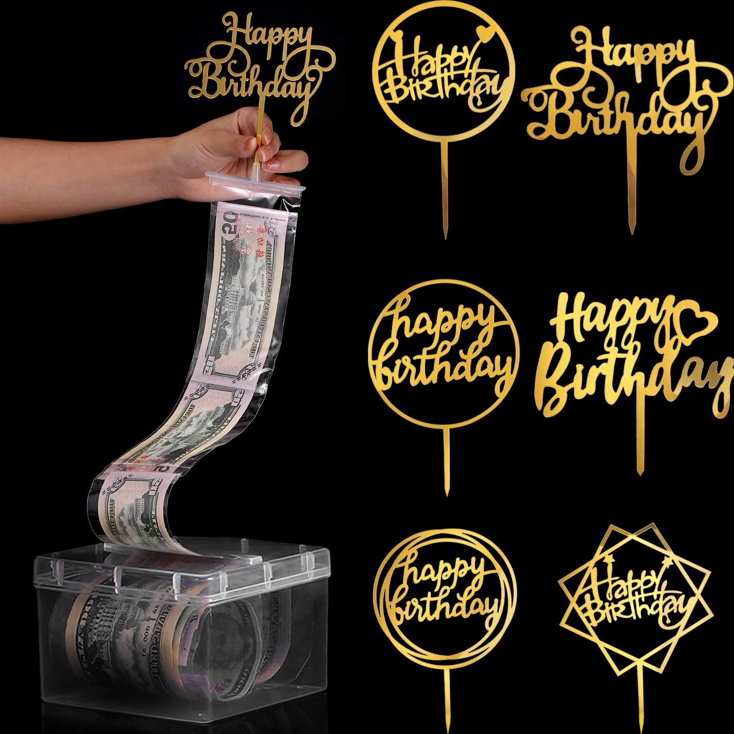 Buy Boao 107 Pieces Cake Money Box Kit, Pulling Money Box Cake Topper