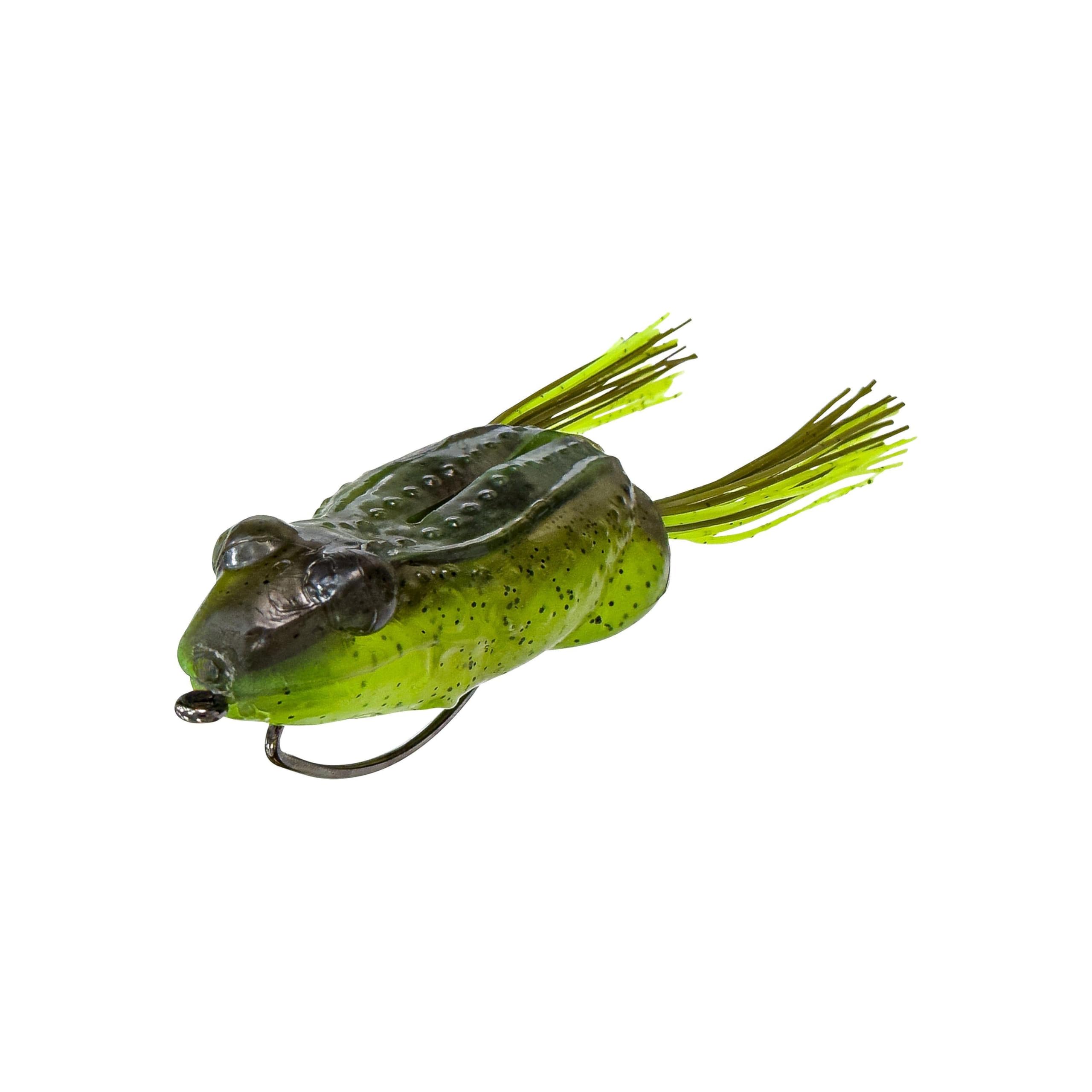 Savage Gear Tough Frog Scented Fishing Lure Green Pumpkin Chartreuse, 3.5 in, 2, Topwater Bass Bait