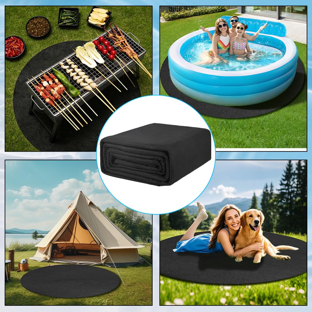 Pool Unterlage Outdoor, 305cm Pool Bodenplane Runden, Swimmingpool Bodenschutzplane Bodenmatte, Poolunterlage Rund, Bodenplane für Pools, Whirlpool Matte für Hinterhof Garten Rasen