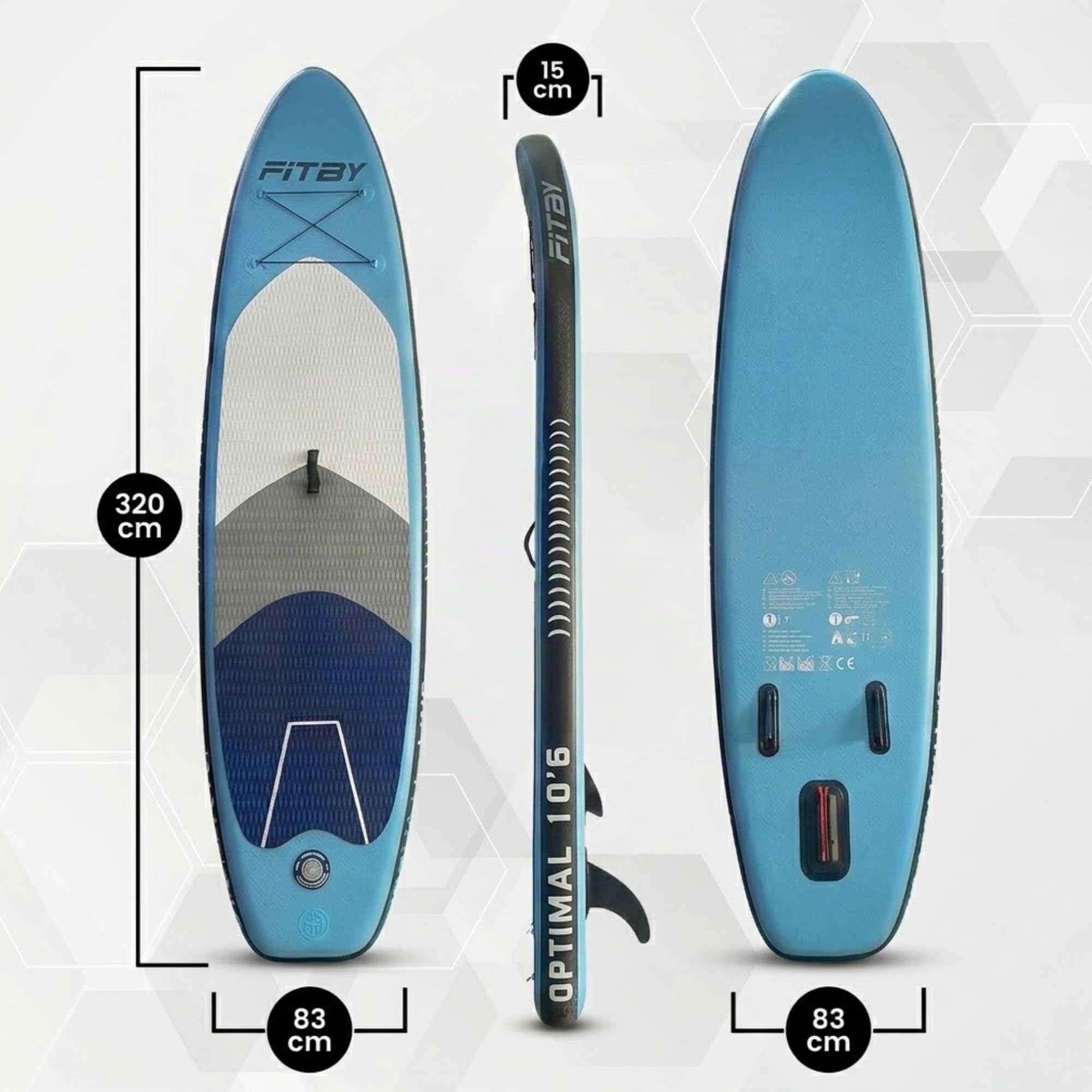 SUP Board Aufblasbar 320x81x15 cm - Stand Up Paddling Board Set mit Pumpe und verstellbarem Paddel | leichtes PVC Surfbrett, bis 120 kg, für Anfänger und Fortgeschrittene