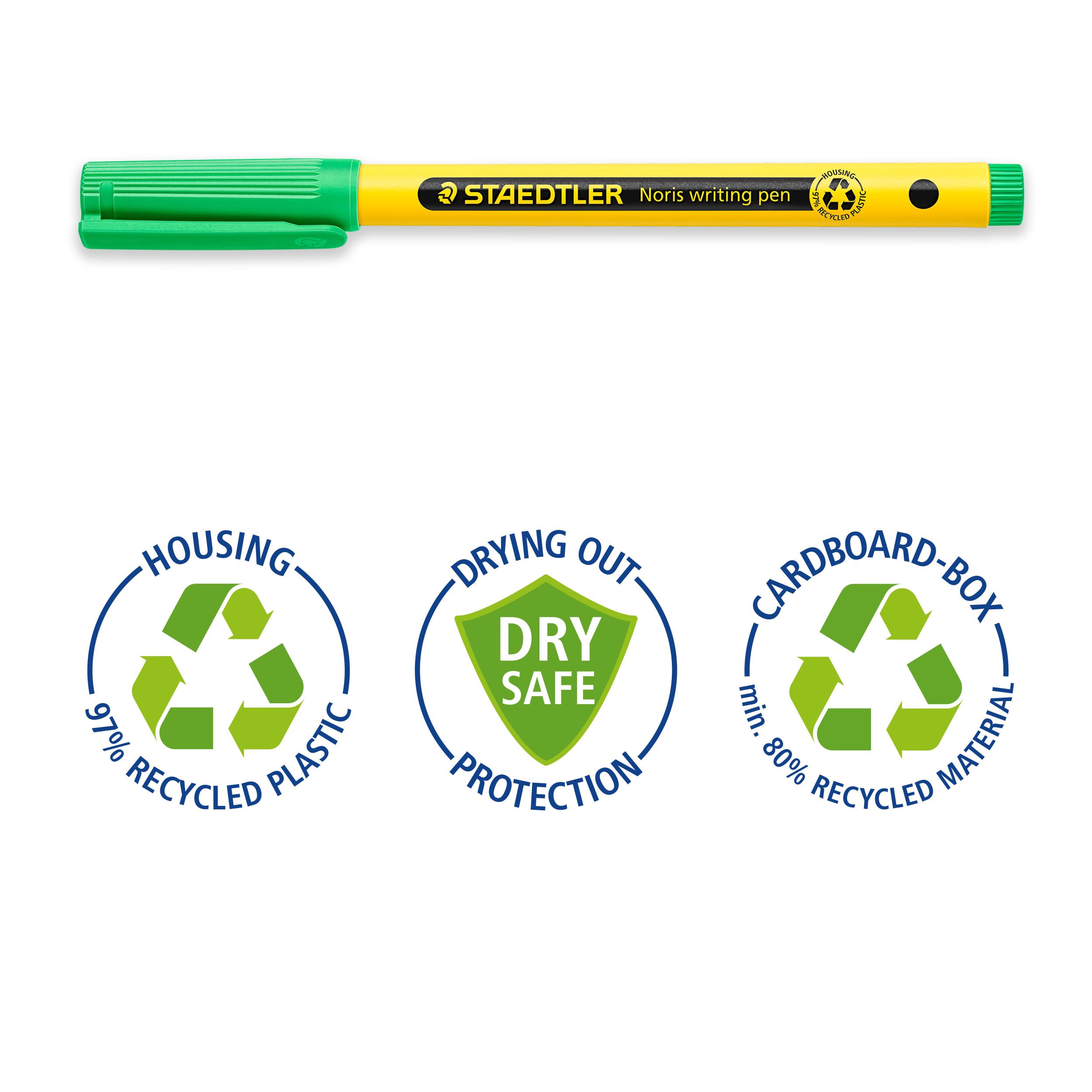STAEDTLER Noris - Handwriting Pen - Pale Green - Box of 10, 307-550, meadow green - Image 3