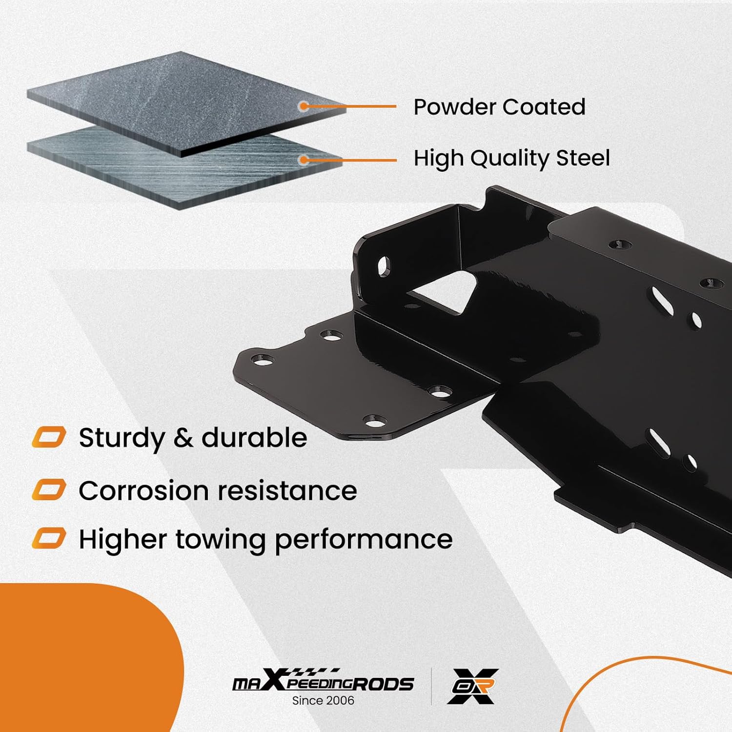 maXpeedingrods Winch Mount Plate for Jeep Wrangler JL/JLU 2018-2024, Front Bumper Winch Mounting Bracket Kit fit for Jeep Gladiator JT 2020-2024 with Metal Bumper