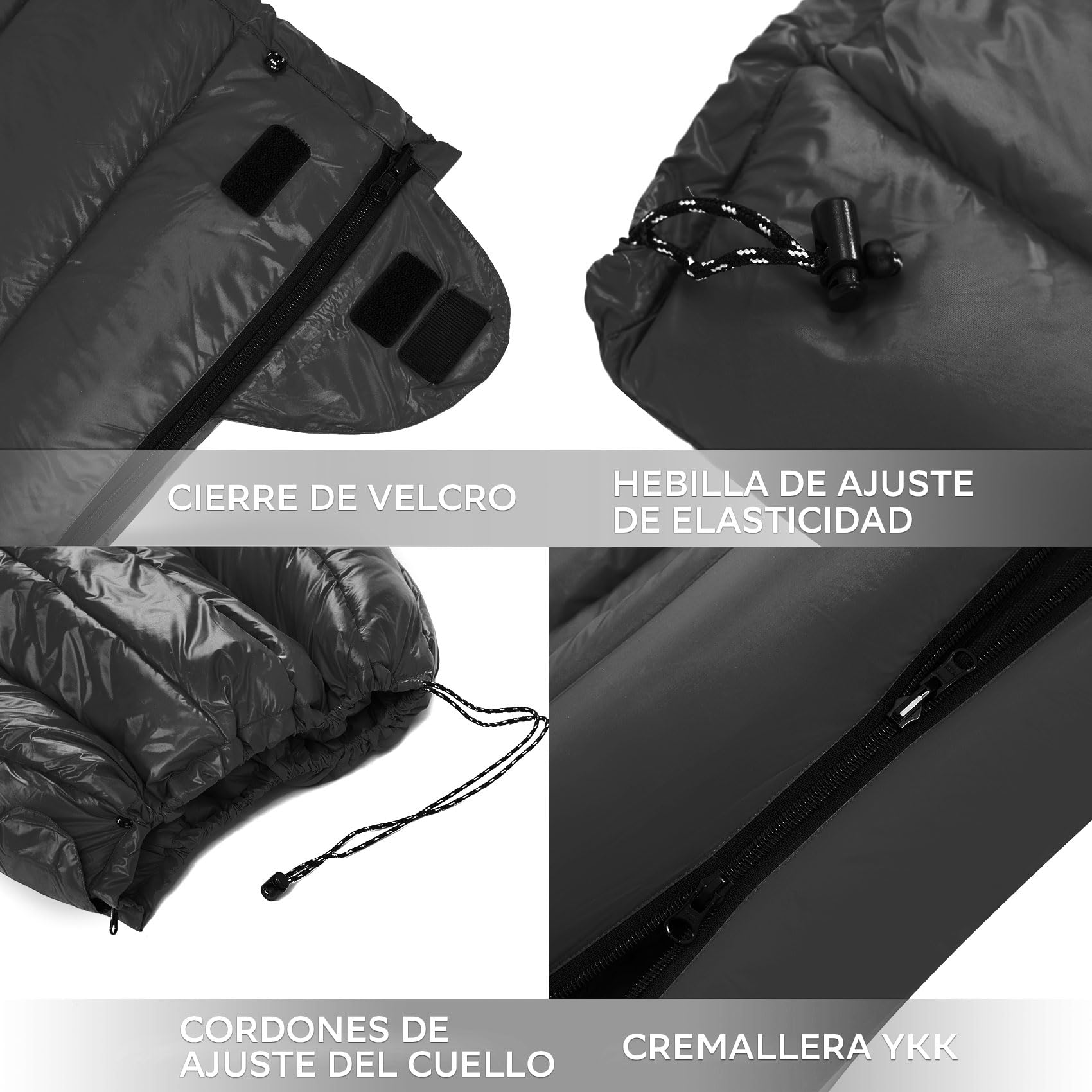 Clostnature Saco de Dormir de Plumas - Saco de Dormir Ultraligero 20D de Invierno para Adultos, Mujeres y Hombres, 3-4 Temporadas, Apto para Climas Fríos, Ideal para Camping, Senderismo y Montañismo