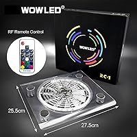Vista 7 de WFPOWER Soporte para ventilador de refrigeración LED RGB USB mando a distancia inalámbrico accesorios de luz LED multicolor compatibles con PS4 PS4